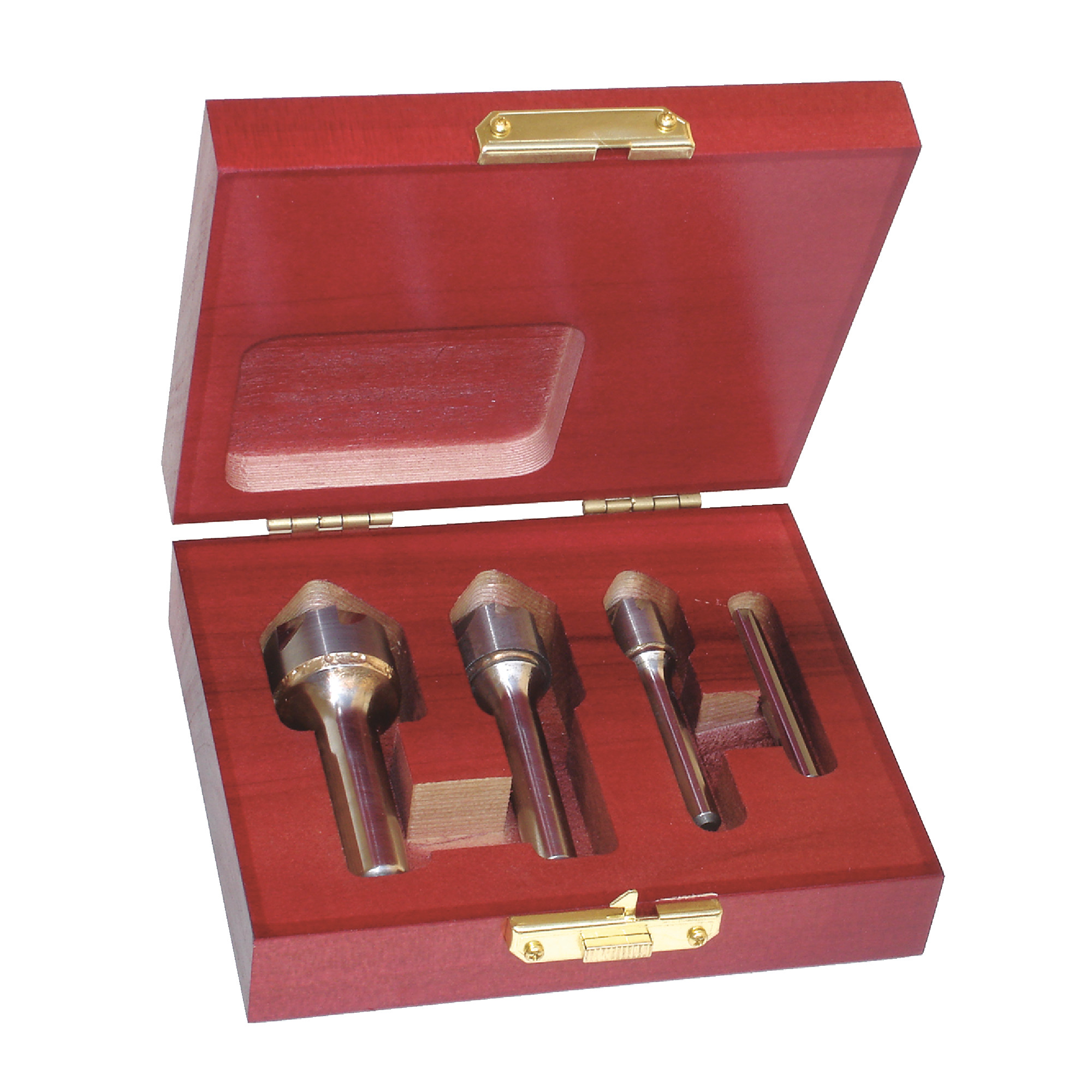 RUSHMORE USA 1 Flute 4 Piece 1/4" to 1" Carbide 90&#176; Included Angle Countersink Set