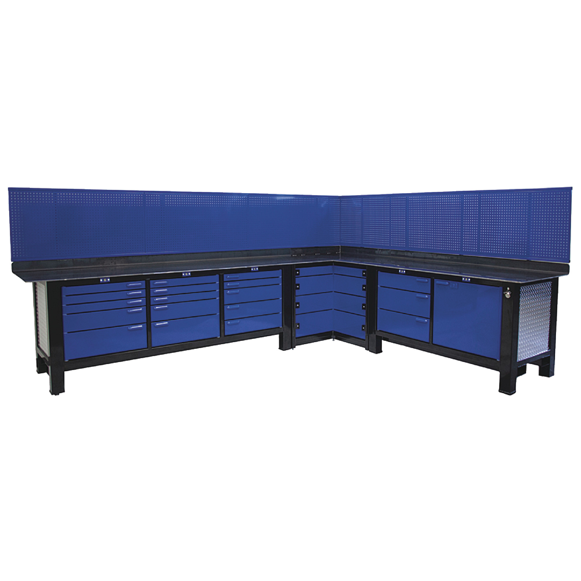 Corner Unit Workbench Includes Corner Unit And Two 2Bay Units On Both Sides